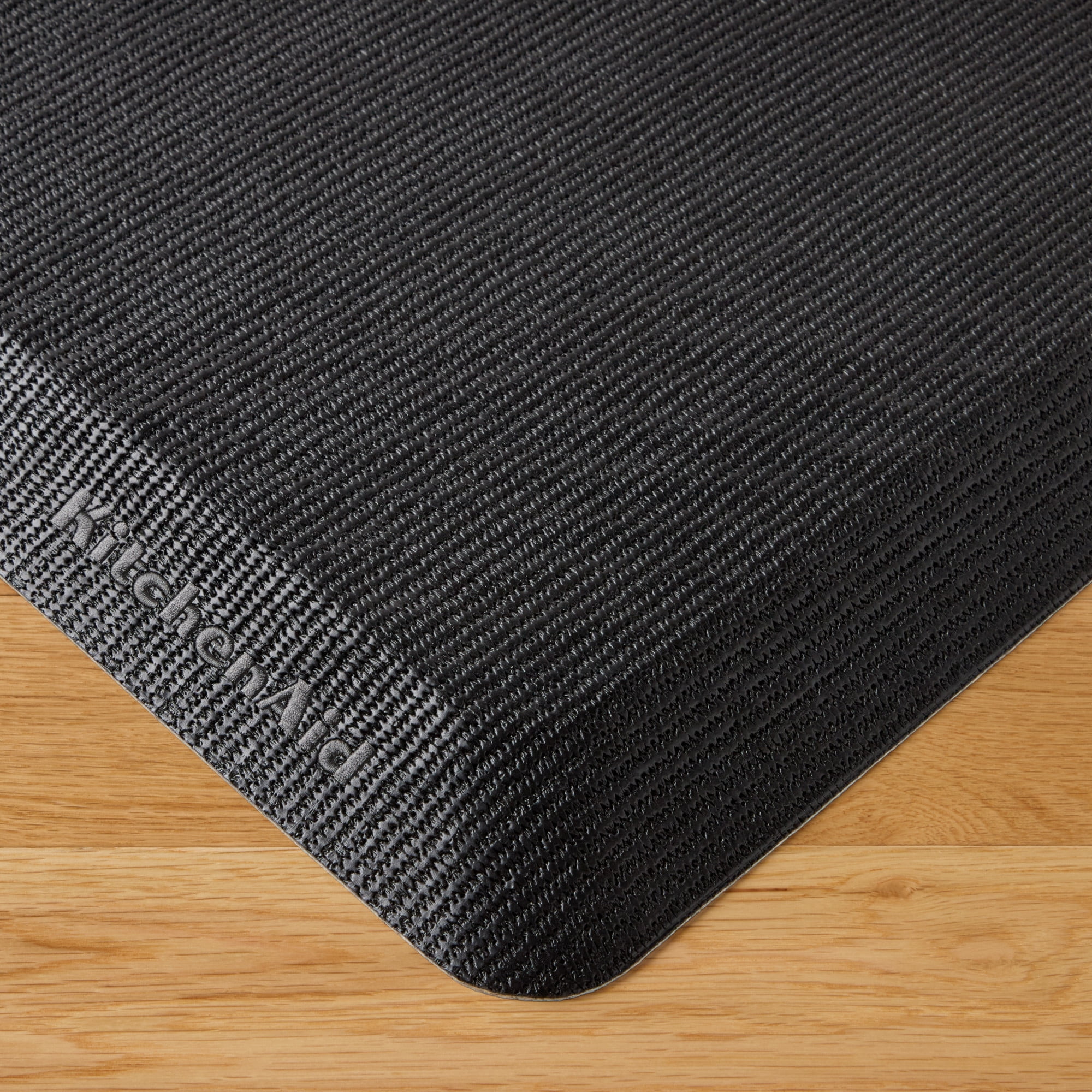 KITCHENAID Gourmet Series Kitchen Comfort Gel Mat, Woven Texture, Matte Black, 20"x39"
