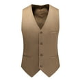 thumbnail image 3 of Wdfiry Men's Suit Vest Solid Color Business Formal Dress Waistcoat Vest with 3 Pockets for Suit or Tuxedo, 3 of 4