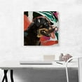 thumbnail image 2 of ARTCANVAS Rottweiler Dog Breed Red Green Black White Canvas Art Print - Size: 18" x 18" (0.75" Deep), 2 of 9