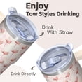thumbnail image 4 of 20OZ Flamingo Themed Insulated Tumbler Stainless Steel with Handle Coffee Mug Cup BPA Free Sweat Proof Ideal for Commute Travel Home Gifts for Women Girls on Birthday Christmas Summer, 4 of 6