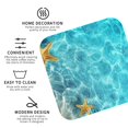 thumbnail image 3 of Rateoe Coral And Seashell On The Beach Drawing Drink Coasters Set of 4 Leather Coasters Spill Protection for Table Desk,Durable and Non Slip Leather Coaster ,4 Inches Drink Mats-Square, 3 of 6