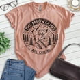 thumbnail image 2 of The Meowtains Are Calling Cat Skiing T-shirt, Unisex Women's Men's Shirt, Ski Kitten Animal Mountain, Heather Sunset, Medium, 2 of 6
