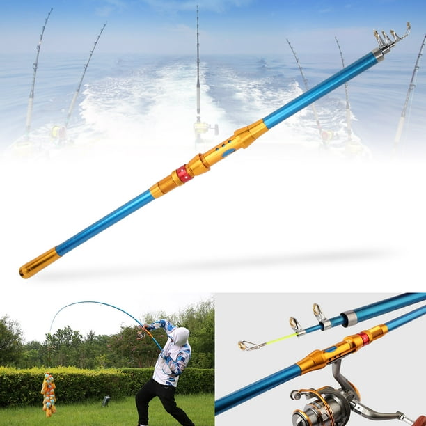 YLSHRF 1.8m Adjustable Fishing Pole Outdoor Fiberglass Telescopic Casting  Fishing Rod With Metal Reel For Fishing Equipment