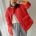thumbnail image 2 of Patlollav Fall Winter Womens Coats Diamond Plaid Large Pocket Long Sleeve Button Cotton Jacket, 2 of 6