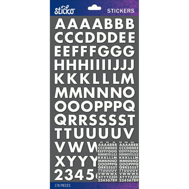 Sticko Alphabet StickersWhite Futura Bold Small