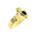 thumbnail image 4 of RYLOS Rings Gold Plated Silver Claddah Love, Loyalty & Friendship Heart 6MM Gem Irish Wedding Band Claddagh Rings Cabochon Onyx Jewelry Size 9, 4 of 7