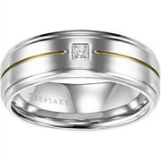 Men's Callum Diamond Accent Stainless Steel Wedding Band, 8mm
