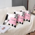 thumbnail image 4 of Abstract Throw Pillow Covers for Couch Sofa Bed, Set of 2 Modern Abstract Art Decorative Pillows Cushion Covers, Pink Black Pattern Pillow Inserts Not Included, 20x20 inch, 4 of 6