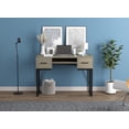 thumbnail image 3 of Safdie & Co. Computer Writing Desk 42.5in Long Dark Taupe with 2 Drawers 1 Shelf and Black Metal for Home Office and Small Spaces. Ideal for writing, gaming, study, work from home., 3 of 4