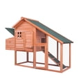 thumbnail image 4 of Kinbor Wooden Backyard Chicken Coop with Removable Tray Ramp, 67", 4 of 7