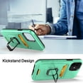 thumbnail image 5 of For Apple iPhone 13 Pro Max (6.7") Wallet Designed with Credit Card Holder & Magnetic Ring Stand Kickstand Hybrid Hard Cover ,Xpm Phone Case [ Teal Mint ], 5 of 6