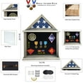 thumbnail image 2 of Military Shadow Box Display Case For Funeral Burial Flag For American Veterans Fits Folded 3x5’ Flag, Certificate, Medal, Patches. Solid Wood And Glass.  (Rustic), 2 of 6