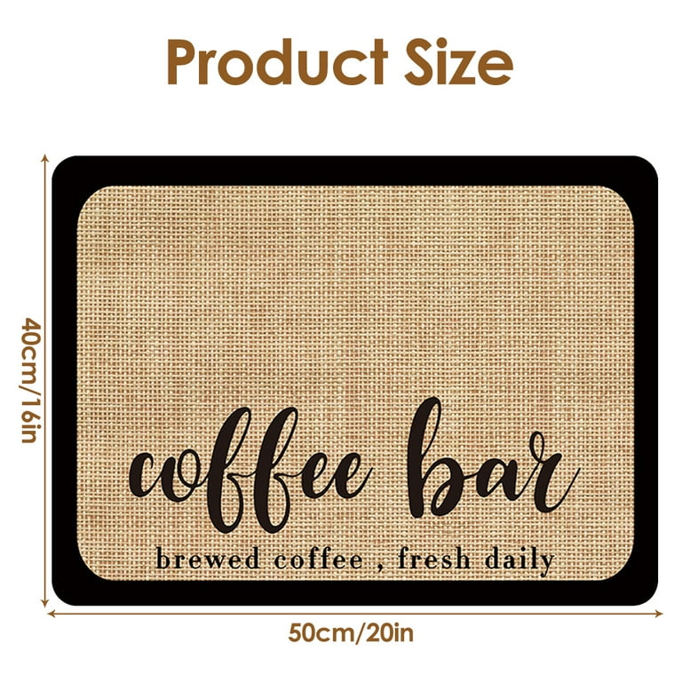 Coffee Bar Mat, Boho Style Dish Drying Mat, Fast Water Absorption, Hide  Stains, Easy to Clean, Fit Coffee Maker Mat, Bar Mats for Countertop  (Brown