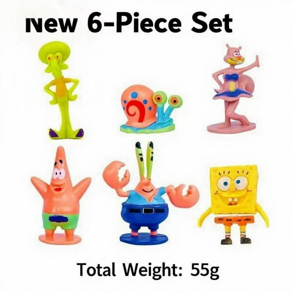 Aquarium 6pcs SpongeBob Fish Tank Decoration Cartoon Aquarium Doll Decorations