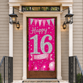 thumbnail image 7 of Pink Glittery Happy 16 Birthday Backdrop Banner Party Decoration Background for Birthday Party Celebrations Photography Props Event Decorations, 7 of 7