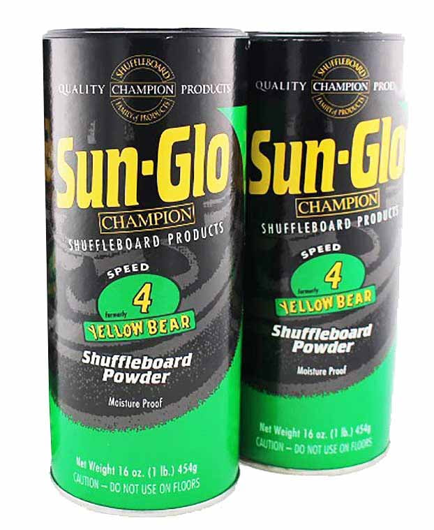Sun-Glo Speed #6 Shuffleboard Table Powder Wax Bundled with a Sun-Glo Shuffleboard Sweep 
