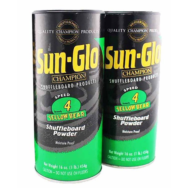 Twin Pack of SunGlo 4 Speed Yellow Bear Shuffleboard Powder Wax