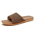thumbnail image 2 of Lovskoo 2024 Women Mens Unisex Linen Cotton Open-Toe Home Slippers Breathable Lightweight Indoor Shoes Casual Flax Soft Non-Slip Eva Sole Shoes Coffee, 2 of 5