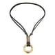 thumbnail image 2 of Collar colgante retro Hugo de cuero PU para hombres y mujeres negro, 2 of 10