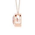 thumbnail image 2 of Angara Collier en Morganite Naturelle - Pendentif Solitaire Rond avec Lunette de 1,1 ct en Or Rose 14K pour Femmes, 2 of 8