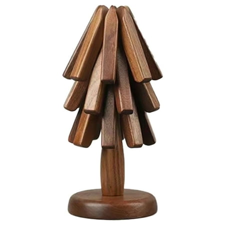 

Manwang Table Mat Wooden Insulation Mat Heat Resistant Tree-shaped Placemat for Elegant Dining Table Decor Handcrafted Hot Pad for Kitchen Versatile for Sizes
