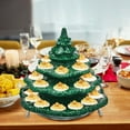 thumbnail image 3 of Layered Christmas Tree Plastic Deviled Egg Platter - 10.23in(26cm) Reusable Holiday Egg Rack with Lid, Green haped Egg Tray for Christmas Party Kitchen erving, Green, 3 of 8