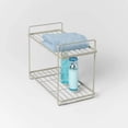 thumbnail image 3 of 2 Tier Space Saving Vanity Organizer Rust Resistant Steel Construction Countertop Cabinet Storage for Bathroom Canisters Bottles Washcloths with Top Handles, 3 of 5