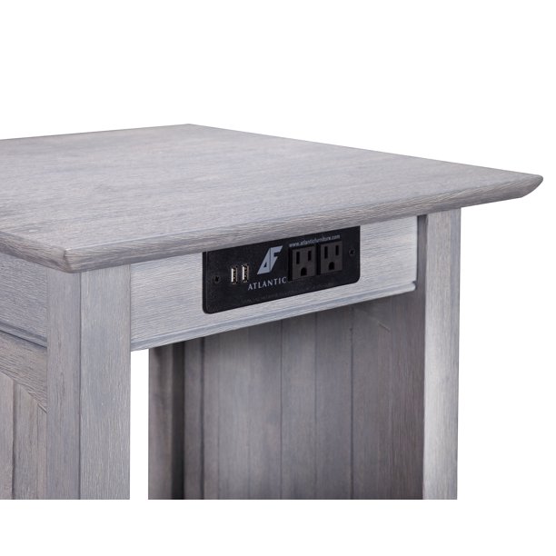 Atlantic Furniture Nantucket End Table with Charging Station in