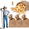 thumbnail image 5 of 4Pcs Heavy-Duty Burlap Bags,40x24Inch Thicken Potato Storage Sacks with 32.8Ft Ropes, Reusable Potato Bags, 5 of 8