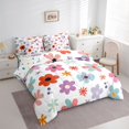 thumbnail image 3 of Homewish Cute Cartoon Flower 7-Piece Twin Bedding Sets,Colorful Daisy Bedding Comforter Set,White Red Pink Sheet Sets For Girls,Ultra Soft Home Decor Reversible, 3 of 8