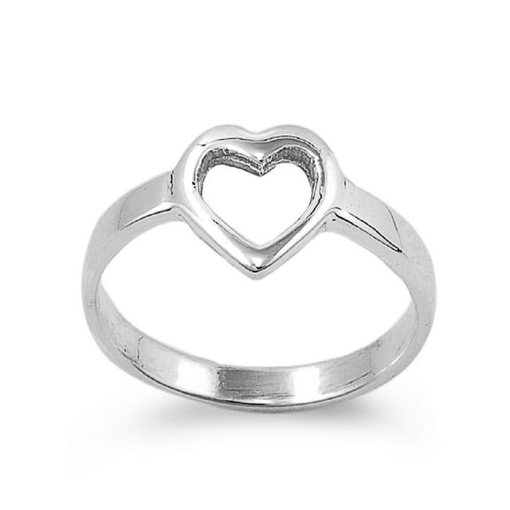 925 Sterling Silver Translucent Love Heart Ring Size 4