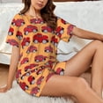 thumbnail image 6 of Bixox Women's Red Cars Printed Pajama Set 2 Piece Lounge Set Top and Shorts Soft Pajamas, Shorts with Pockets, 6 of 7