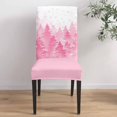 thumbnail image 5 of Chair Covers for Dining Room Set of 4,Christmas Pink Xmas Tree Forest Stretch Seat Protector Removable Washable Chairs Slipcovers for Kitchen Banquet Wedding Hotel,Golden Winter Snowflakes White, 5 of 6