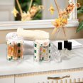thumbnail image 4 of Yayeee 2 Pack Qtip Holder Bathroom Cotton Swab Canister with Lid Clear Dispenser Set, Green Abstract Pattern, 4 of 6