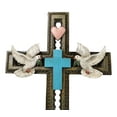 thumbnail image 6 of Rustic Turquoise Blue With Holy Bible White Doves Heart Faux Wooden Wall Cross, 6 of 10
