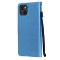 thumbnail image 2 of SaniMore for iPhone 14 Plus 6.7" 2022 Case, PU Leather Skin with Embossed Cat Flip Magnetic Cover Card Slots Kickstand Detachable Lanyard Full Around Wallet Shell  For iPhone 14 Plus, Blue, 2 of 10