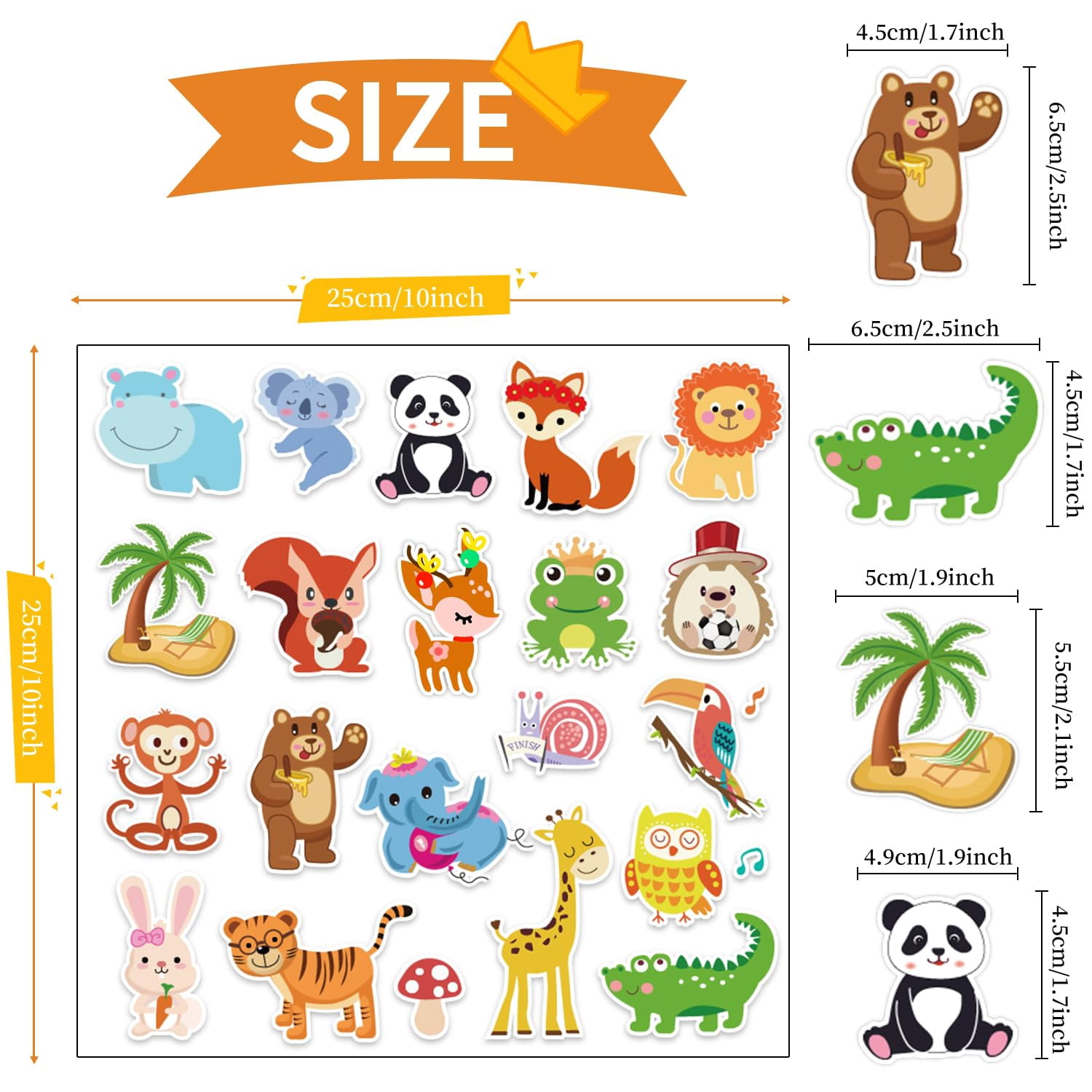 Window Clings Stickers For Gel Decals Thick And Adults Classroom Home Airplane Birthday Party Supplies (jungle Animals)