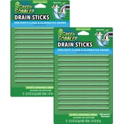 Green Gobbler Fresh Scent Drain Sticks - Prevents Clogs, Eliminates Odor, 2 Pack (24 Total) Packaging May Vary