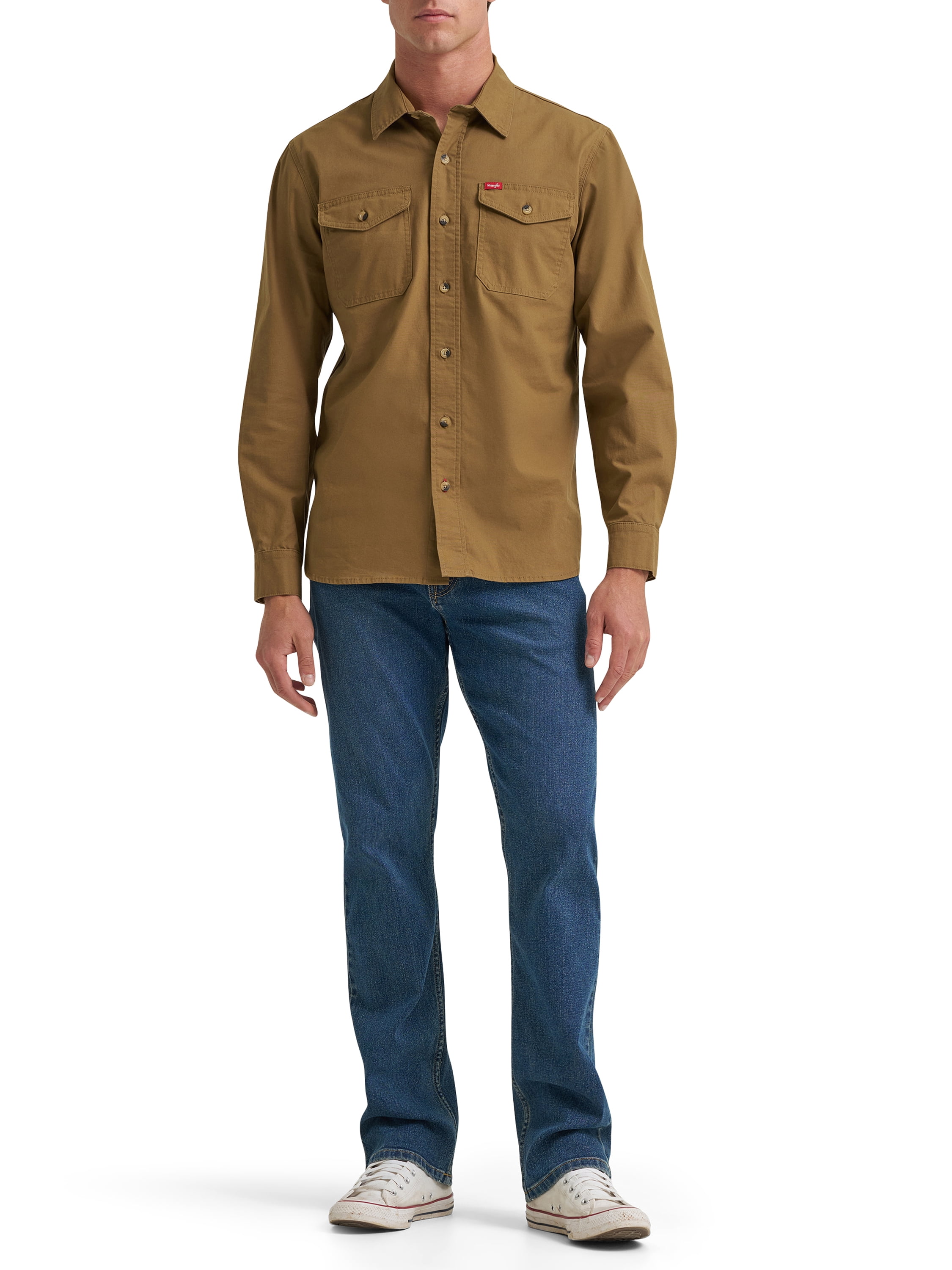 Wrangler® Mens Long Sleeve Heritage Solid Shirt