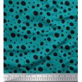 thumbnail image 1 of Soimoi Green Viscose Chiffon Fabric Black Dots Print Fabric by the Yard 42 Inch Wide, 1 of 3
