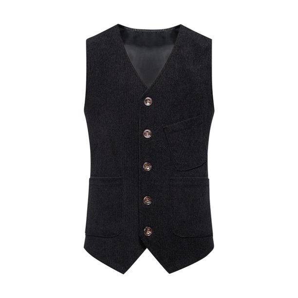 Mens Botón de la Camisa de la Moda Sólida Impresión Retro con Bolsillos, Tanques sin Mangas Blusa Poliéster