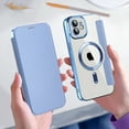 thumbnail image 6 of Feishell Flip Case for iPhone 11 with Camera Lens Protect Film,Magnetic Closure PU Leather Folio Case with RFID Blocking Card Slots Luxury Plating Transparent Phone Cover,Darkblue, 6 of 7