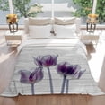 thumbnail image 3 of Abstract Purple Flannel Blanket for Bed,Travel and Camping, Tulip Ray Wood Grain Super Soft Cozy Blanket for All Seasons 40"x50", 3 of 7