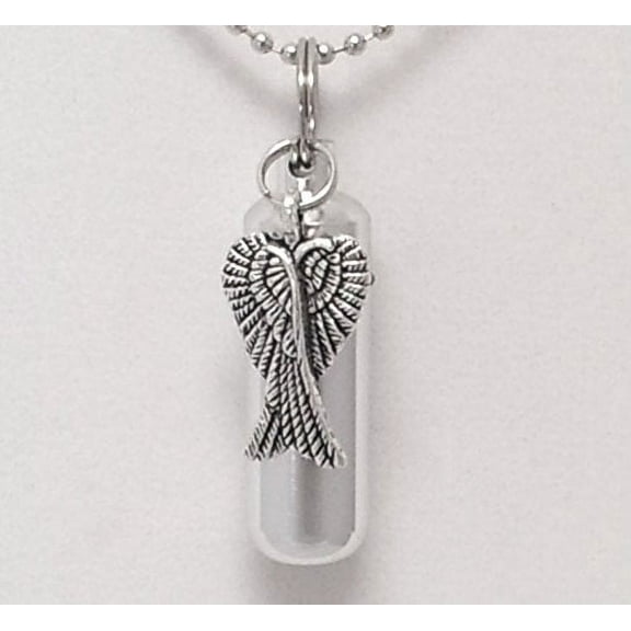 Crossed Angel Wings Personal Anointing Oil or Holy Water Keychain with Velvet Pouch and Pipette