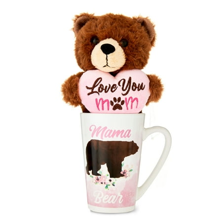 Mother’s Day Plush Toy in Latte Mug, Brown Bear-Way To Celebrate