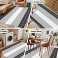 thumbnail image 5 of 3'x5' Area Rugs, Black Grey Stripe Indoor Outdoor Area Rug for Living Room Bedroom, Modern Art Horizontal Striped Washable Bathroom Rugs Kitchen Floor Carpet Mats Home Decor Aesthetic, 5 of 8