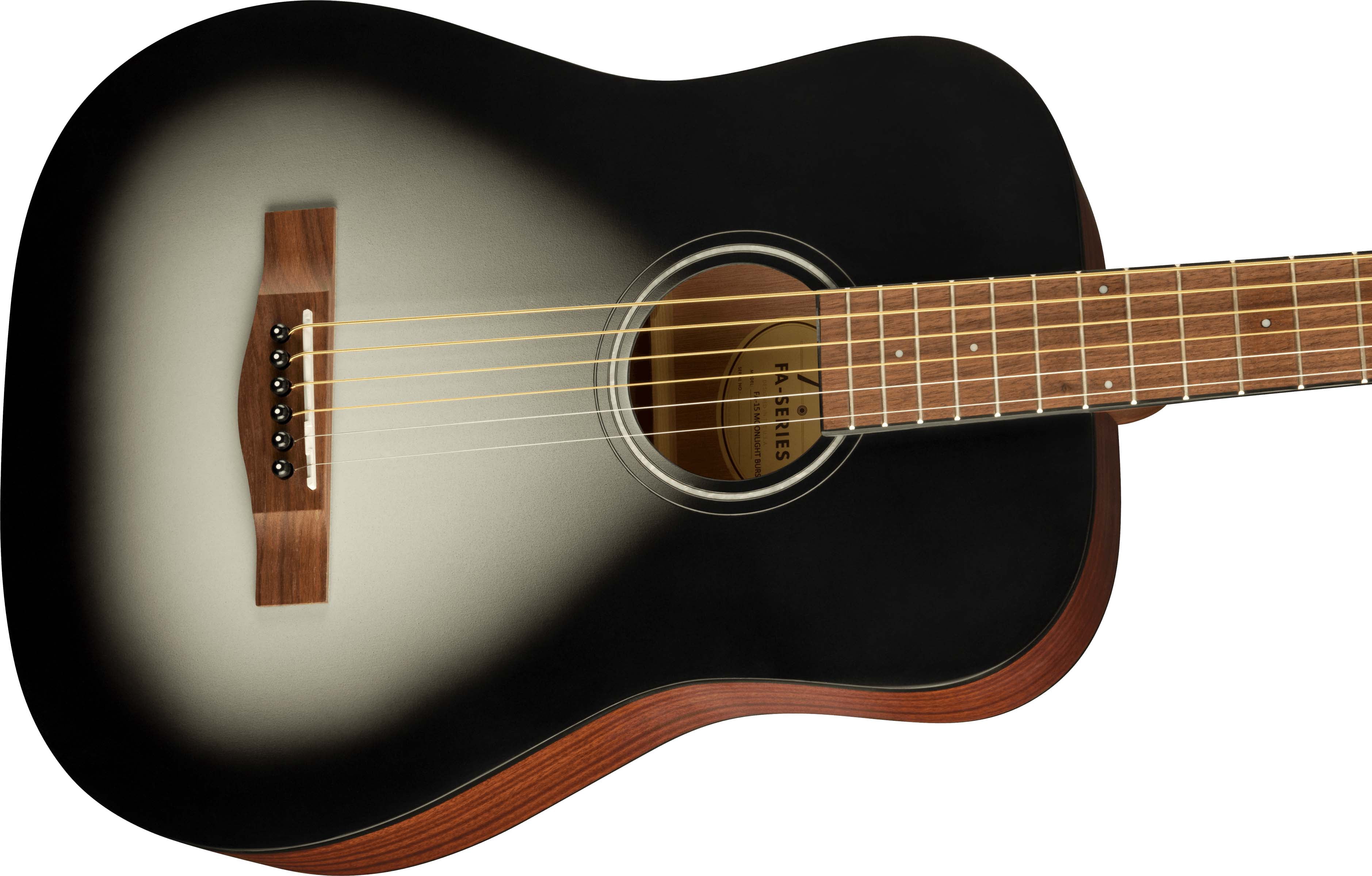 Pre-Owned Fender Model FA-15 Silver 3/4 Size Steel Stringed Acoustic Guitar with Gig Bag