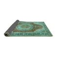 thumbnail image 2 of Ahgly Company Indoor Square Medallion Turquoise Blue Traditional Area Rugs, 4' Square, 2 of 4