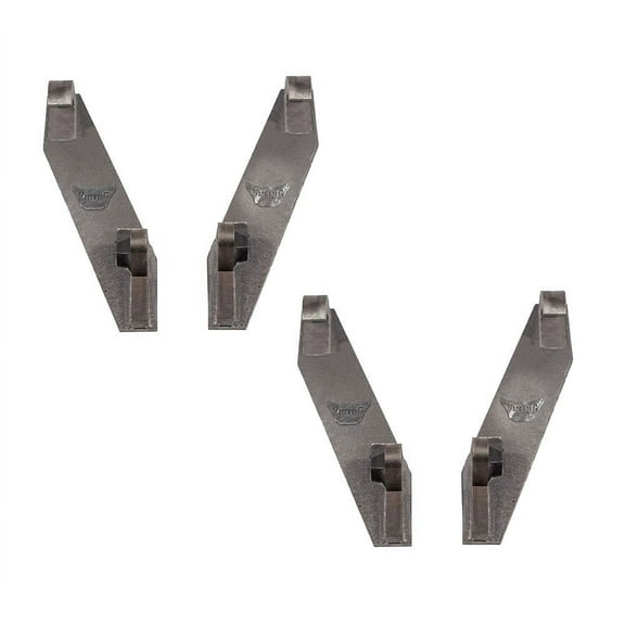 4 Pack Weld-On Tractor Mounting Brackets Compatible w/ Deere Tractor & Global Euro Loaders - 7/16" G50 Steel Plate Thickness, Secure Attachment for Farming - Metallic Gray