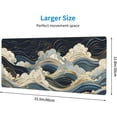 thumbnail image 3 of Abstract Japanese Ocean Waves Gaming Mouse Pad XL, Large Non Slip Rubber Mousepad, Stitched Edges Mouse Pads, Long Extended Mice Pad,31.5'''' X 11.8'''', 3 of 6